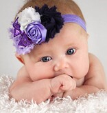 Baby haarbandje paars/lila/ivoor