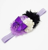 Baby haarbandje paars/lila/ivoor