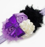 Baby haarbandje paars/lila/ivoor