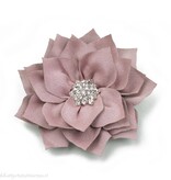 Haarspeldje lotus bloem met strass (grijs)