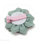 Haarspeldje lotus bloem met strass (grijs)