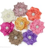 Haarspeldje lotus bloem met strass (grijs)