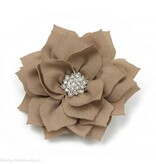 Haarspeldje lotus bloem met strass (zand)