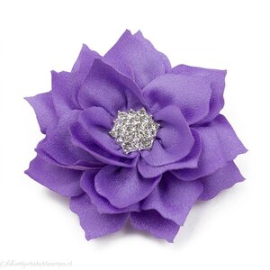 Haarspeldje lotus bloem met strass (lila)