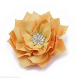 Haarspeldje lotus bloem met strass (oranje)