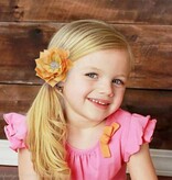 Haarspeldje lotus bloem met strass (oranje)