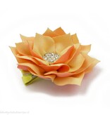 Haarspeldje lotus bloem met strass (oranje)