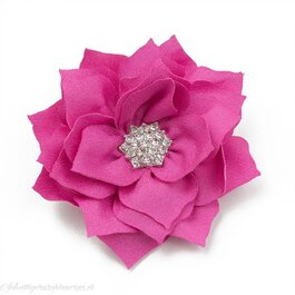 Haarspeldje lotus bloem met strass (roze)