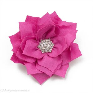 Haarspeldje lotus bloem met strass (roze)