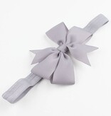 Baby haarbandje strik (grijs)