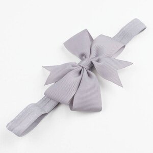 Baby haarbandje strik (grijs)