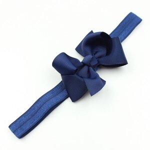 Baby haarbandje strik (donkerblauw)