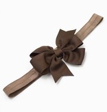 Baby haarbandje strik (bruin)