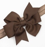 Baby haarbandje strik (bruin)