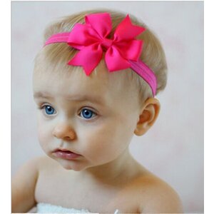 Baby haarbandje strik (fuchsia)