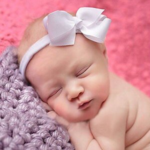 Baby haarbandje strik (wit)