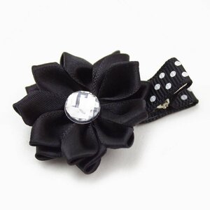 Haarspeldje margriet met strass (zwart)