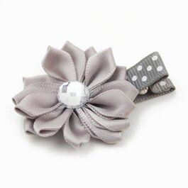 Haarspeldje margriet met strass (grijs)