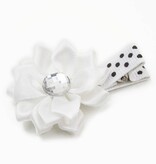 Haarspeldje margriet met strass (wit)