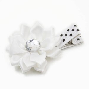 Haarspeldje margriet met strass (wit)