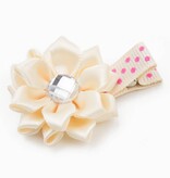 Haarspeldje margriet met strass (ivoor)