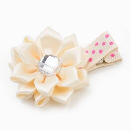 Haarspeldje margriet met strass (ivoor)
