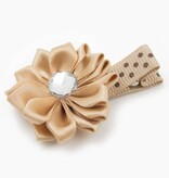 Haarspeldje margriet met strass (zand)