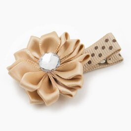 Haarspeldje margriet met strass (zand)