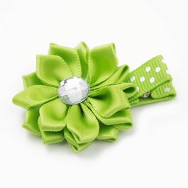 Haarspeldje margriet met strass (groen)