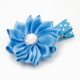 Haarspeldje margriet met strass (blauw)