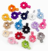 Haarspeldje margriet met strass (blauw)