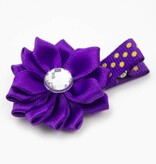 Haarspeldje margriet met strass (paars)