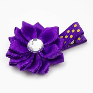 Haarspeldje margriet met strass (paars)