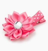 Haarspeldje margriet met strass (koraal)