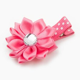 Haarspeldje margriet met strass (koraal)