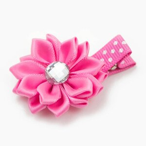 Haarspeldje margriet met strass (roze)