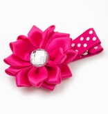 Haarspeldje margriet met strass (fuchsia)