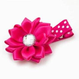Haarspeldje margriet met strass (fuchsia)