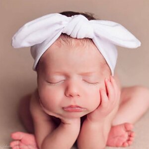 Baby haarband knoop (wit)