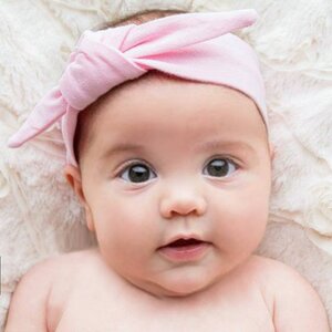 Baby haarband knoop (lichtroze)