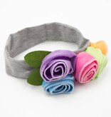 Baby stoffen haarband met gekleurde bloemen
