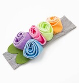 Baby stoffen haarband met gekleurde bloemen