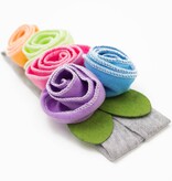 Baby stoffen haarband met gekleurde bloemen