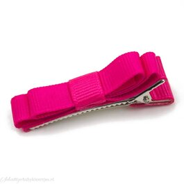 Haarspeldje platte strik (fuchsia)