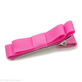 Haarspeldje platte strik (roze)