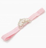 Baby haarbandje met tiara (lichtroze)