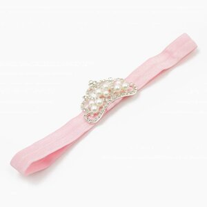 Baby haarbandje met tiara (lichtroze)