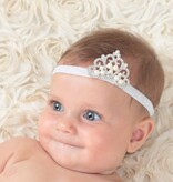 Baby haarbandje met tiara (lichtroze)