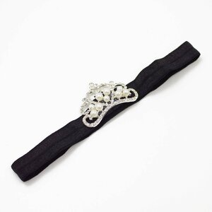 Baby haarbandje met tiara (zwart)