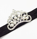 Baby haarbandje met tiara (zwart)